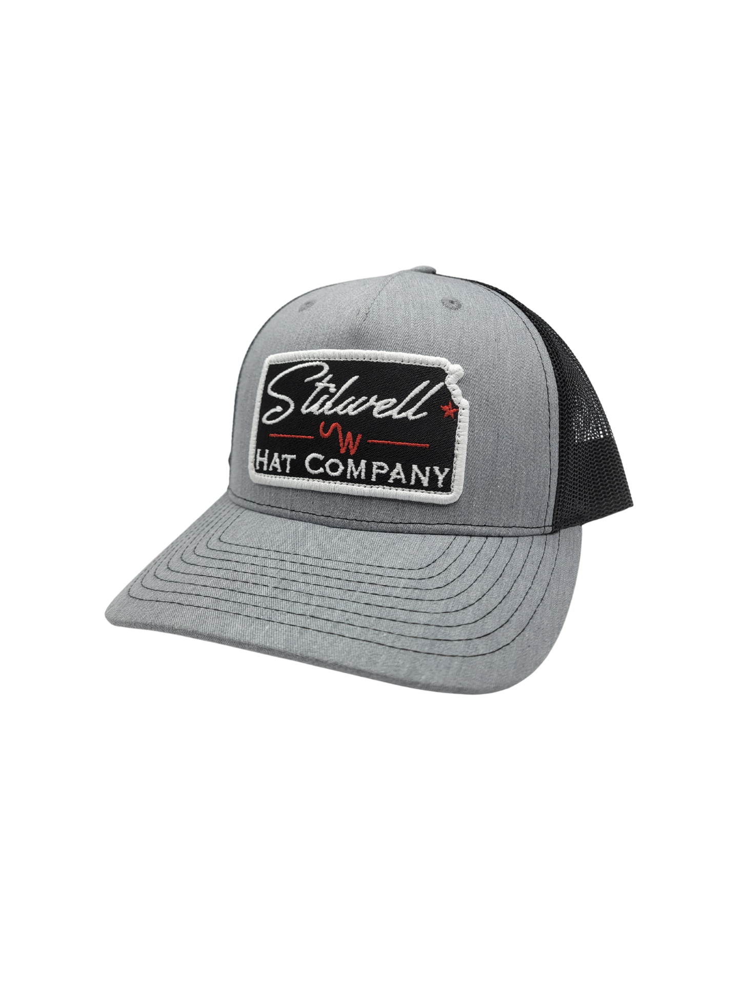 STILWELL HAT CO. "HEATHER GREY / BLACK PATCH"
