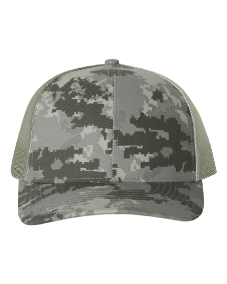 Digital Camo Trucker Mesh Adjustable Hat 112P by Richardson Cap